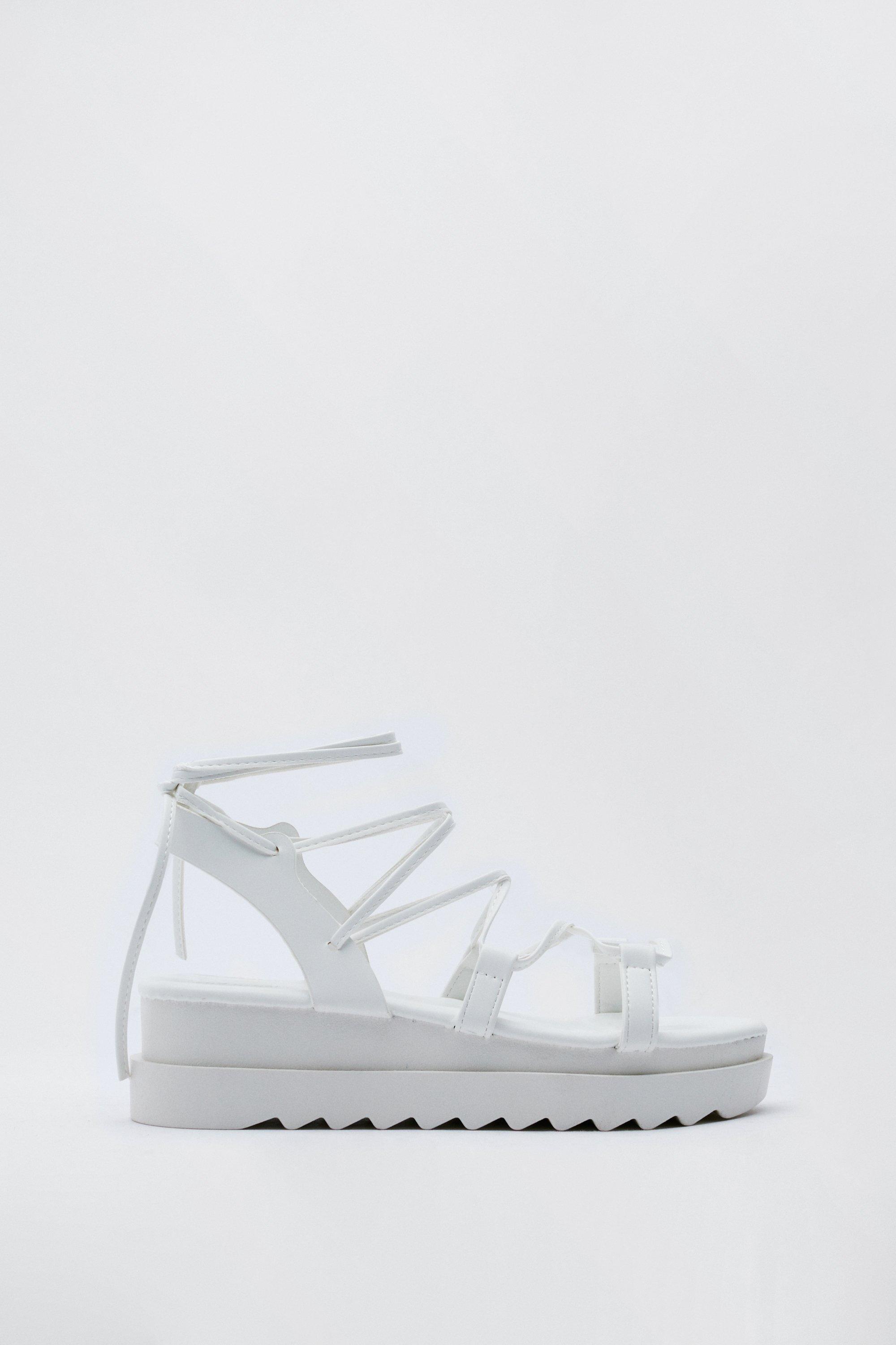 White on sale chunky flatforms